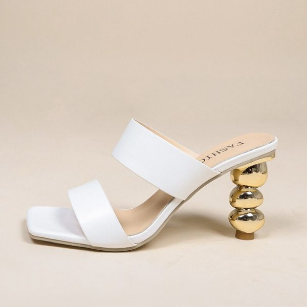2022 NEW Women's Elegant Square Toe Slip-On High Heels Sandals - Image 4