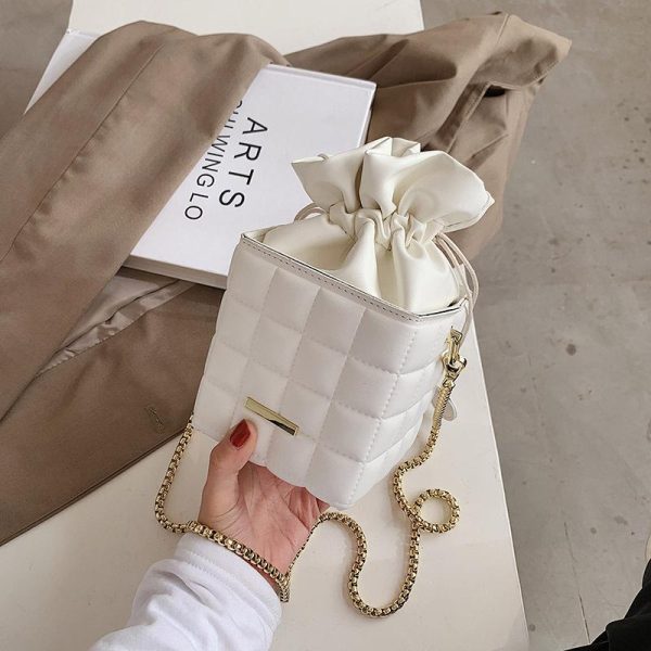 2022 NEW Women's Fashion Quilted Drawstring Bucket Bag - Image 3