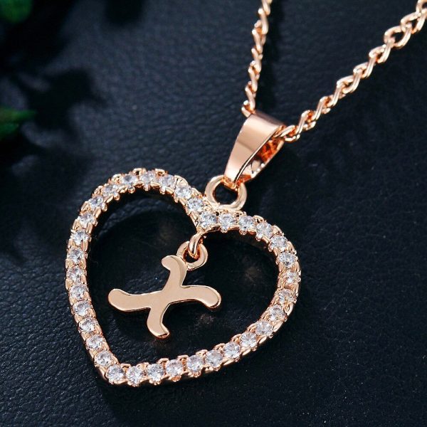 Heart Pendant Necklace With Initial Letter - Image 23