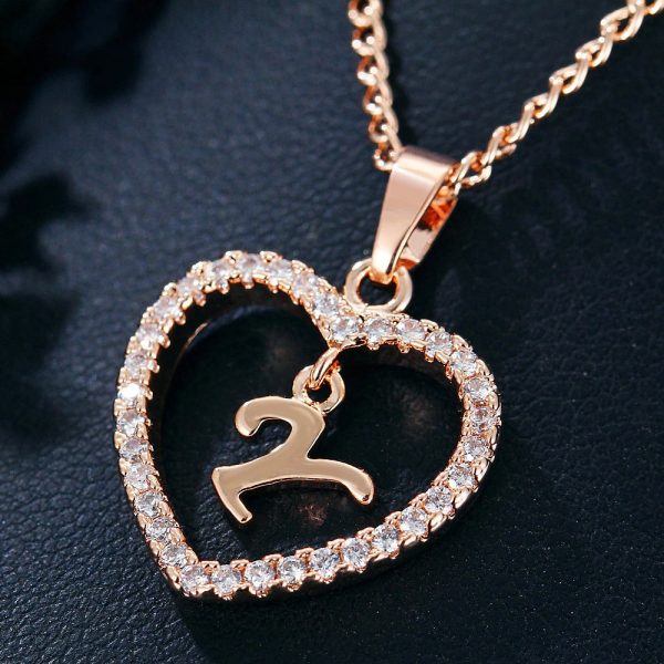 Heart Pendant Necklace With Initial Letter - Image 24