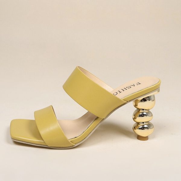 2022 NEW Women's Elegant Square Toe Slip-On High Heels Sandals - Image 7