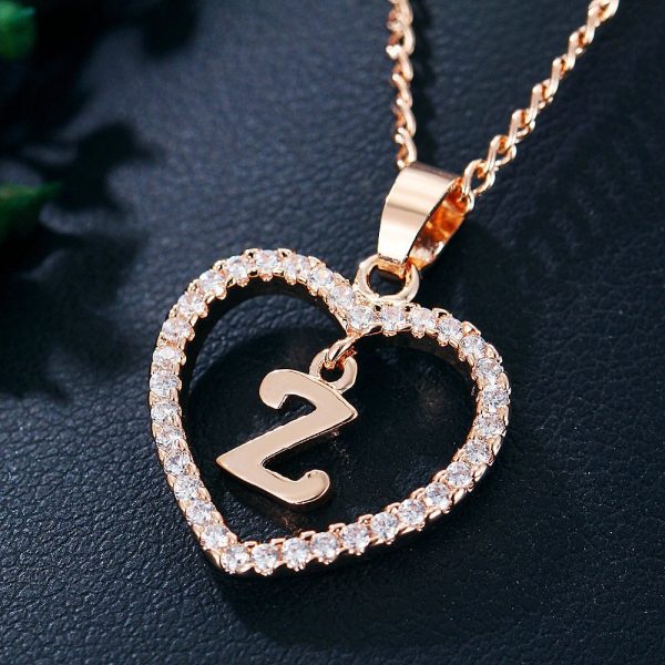 Heart Pendant Necklace With Initial Letter - Image 25