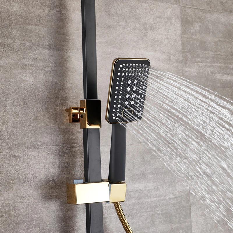 Luxury Black Golden Shower Set