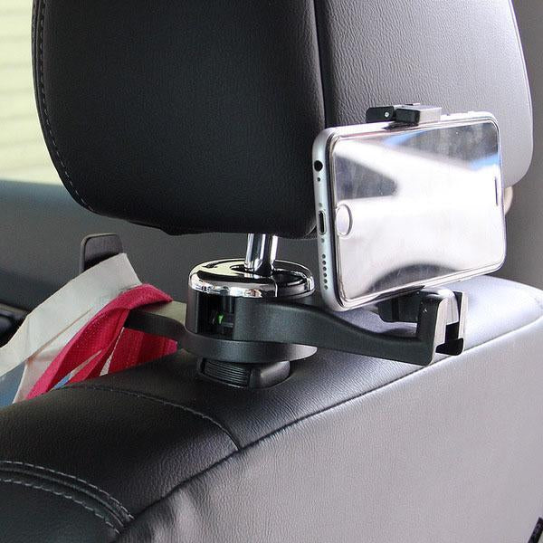 Car Headrest Hook With Phone Holder