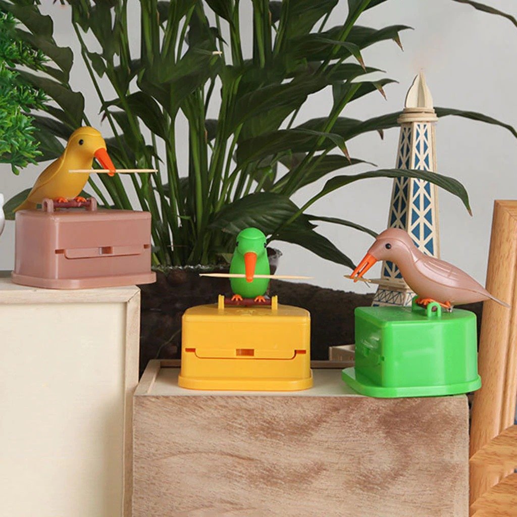 Creative Automatic Toothpick Box Cartoon Bird