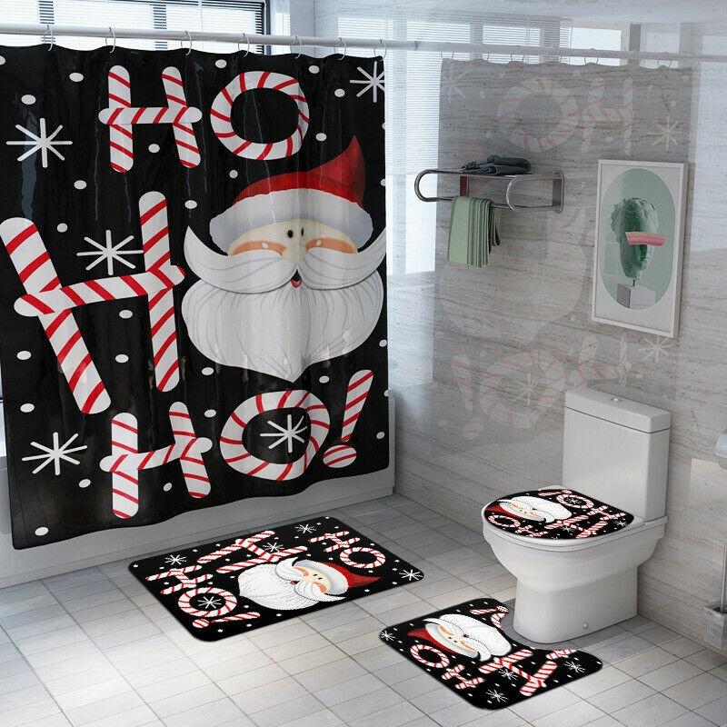 Christmas Shower Curtains Toilet Seat