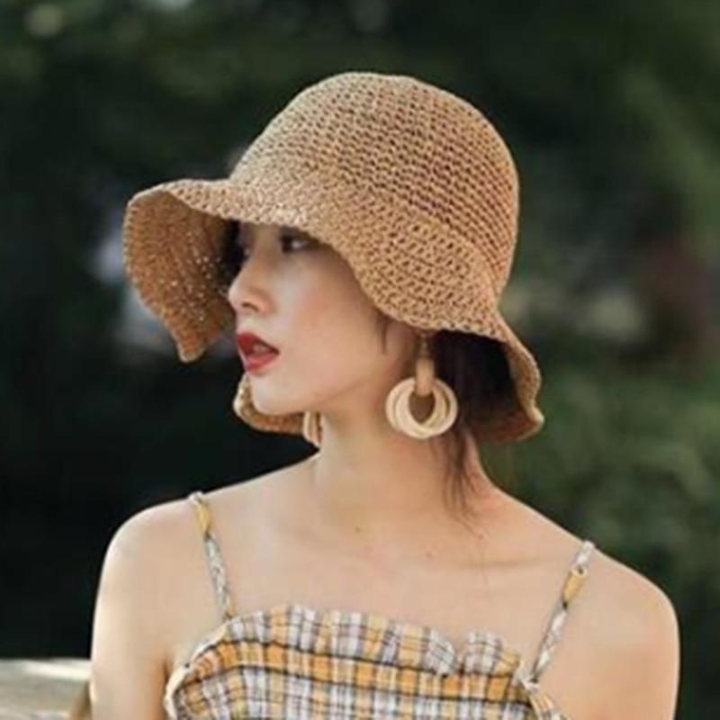 Raffia Bow Sun Bucket Hat