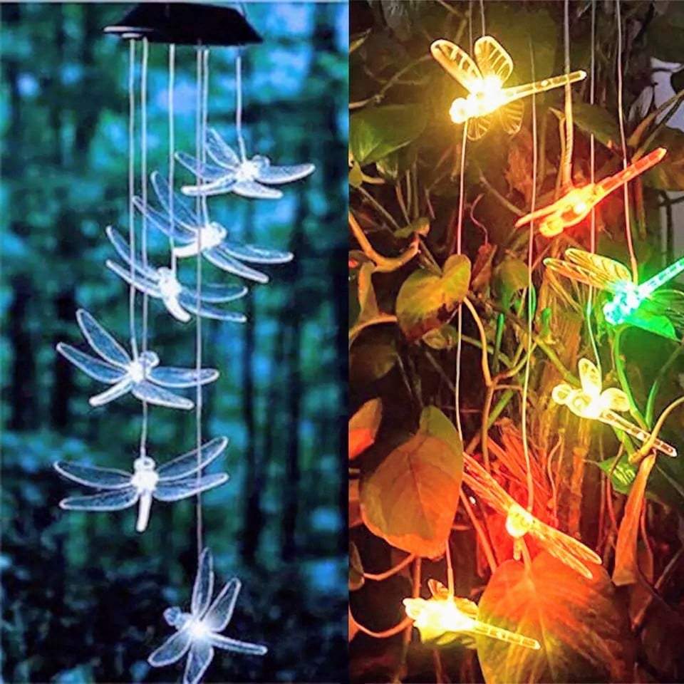 zmajevi4 Solar-Powered Dragonfly Wind Chimes