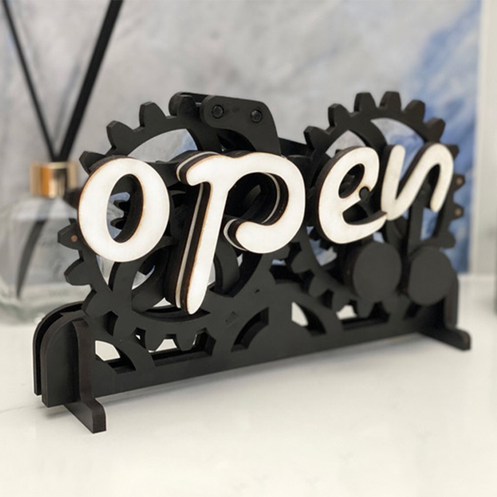 Double-Sided Wooden Open/Closed Sign - Dzordz Shop