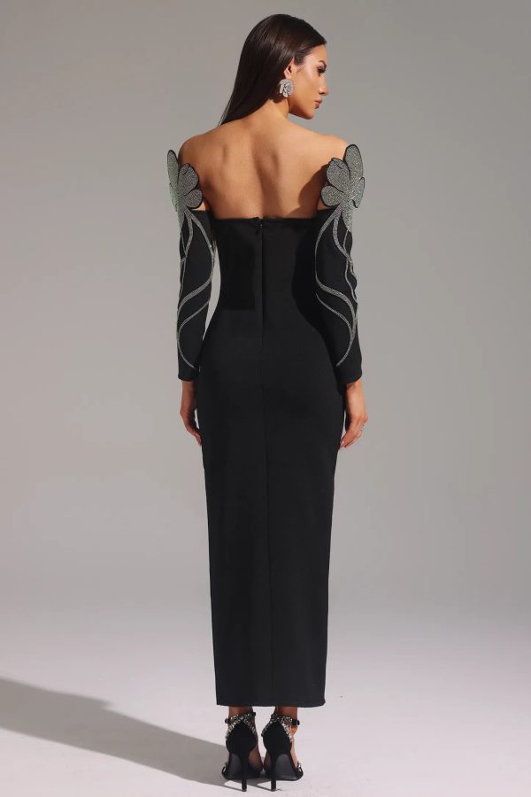 malvina off shoulder maxi bandage dress 16