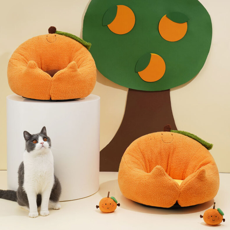 orange cat bed 17