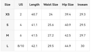 product size (inch)