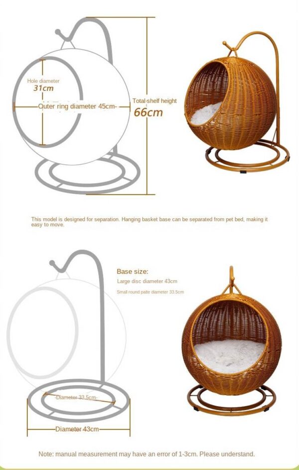 2023 NEW Hanging Basket Plush Pet Nest - Image 3