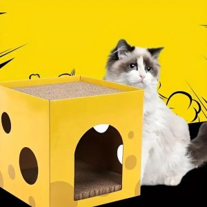 cheese shaped scratcher cardboard cat house