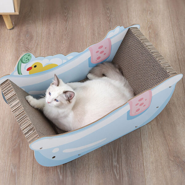 bathtub cardboard cat scratcher 1