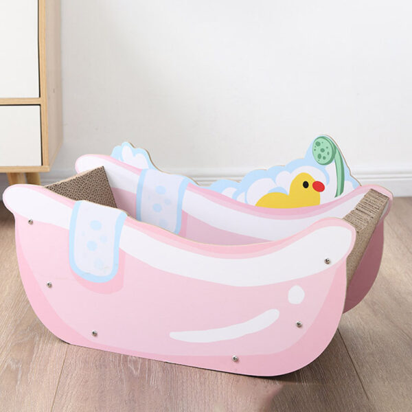 bathtub cardboard cat scratcher 6