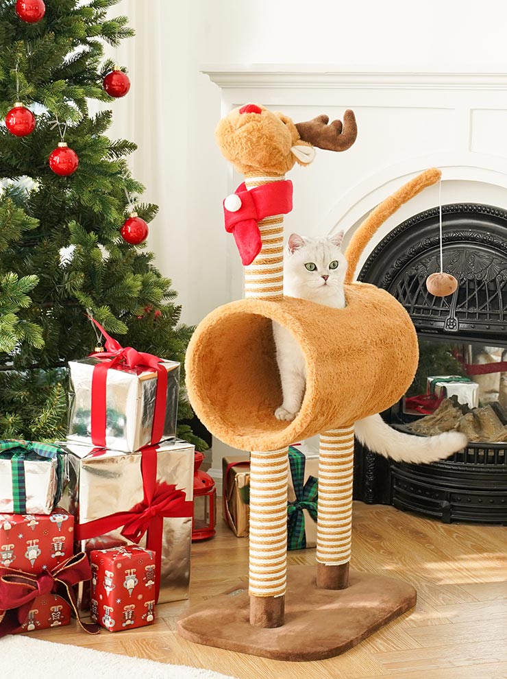 christmas elk cat tree 2