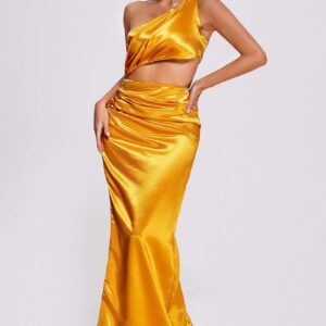 euen one shoulder satin maxi dress 1
