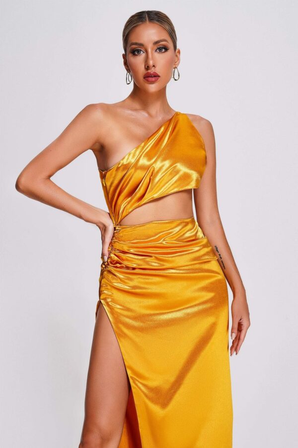 euen one shoulder satin maxi dress 2