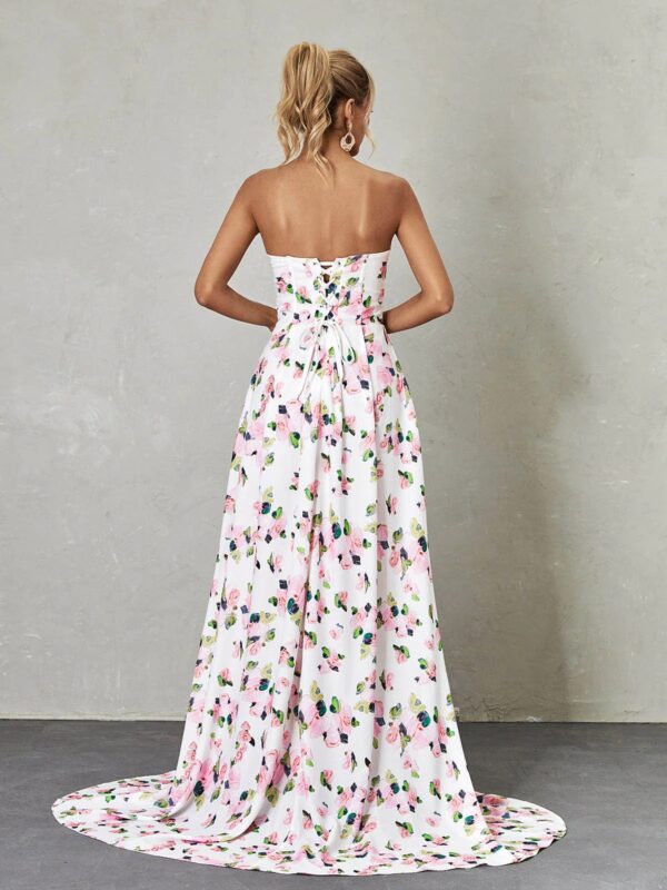 kizzy strapless floral split maxi dress 6