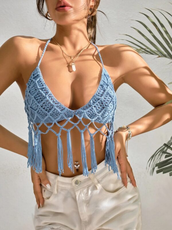 knitted fringe hem cover up 6