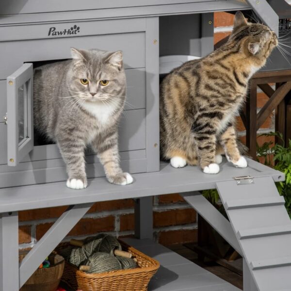 outdoor cat house with terrace 9
