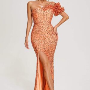 raida sequin slit maxi dress 1