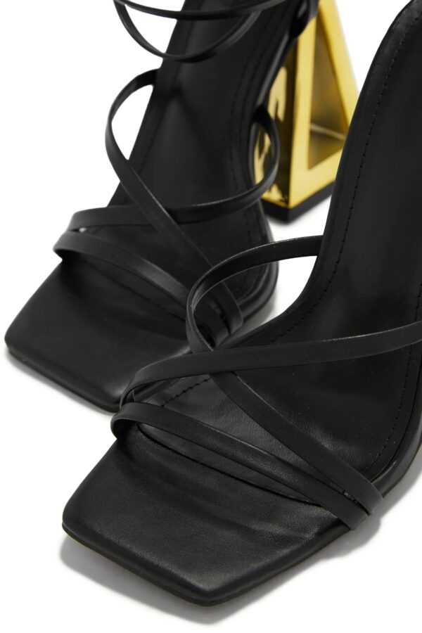 amina lace up block high heels black 4