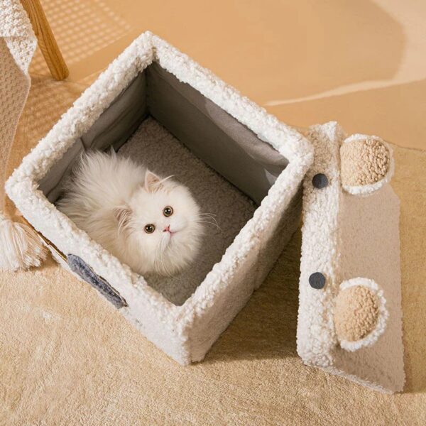 animal series foldable soft cat cave house 4