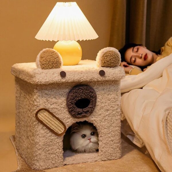 animal series foldable soft cat cave house 7