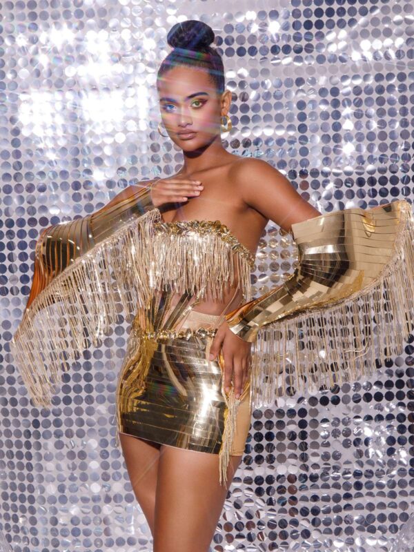 chaim crystal fringe skirt set with gloves 5