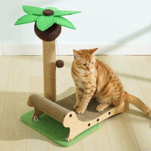 coconut tree with cat scratching bed 22