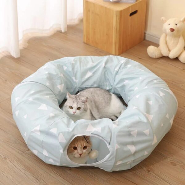 cool breathable foldable cat tunnel bed 1