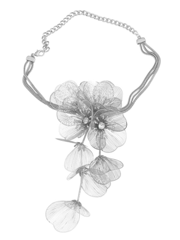 francesca flower choker silver