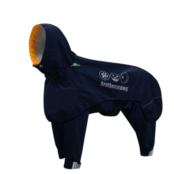 fully wrapped reflective dog raincoat with legs and hood 6