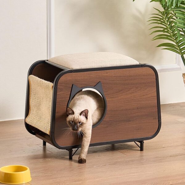 litter box enclosure cat house with 2 scratching cloth 1