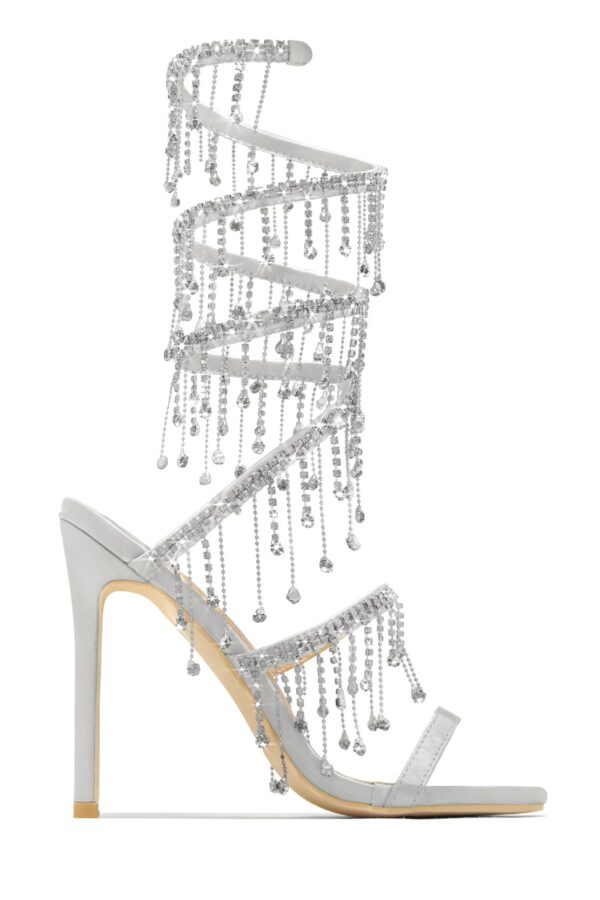 mariah embellished around the ankle coil heels – silver 2
