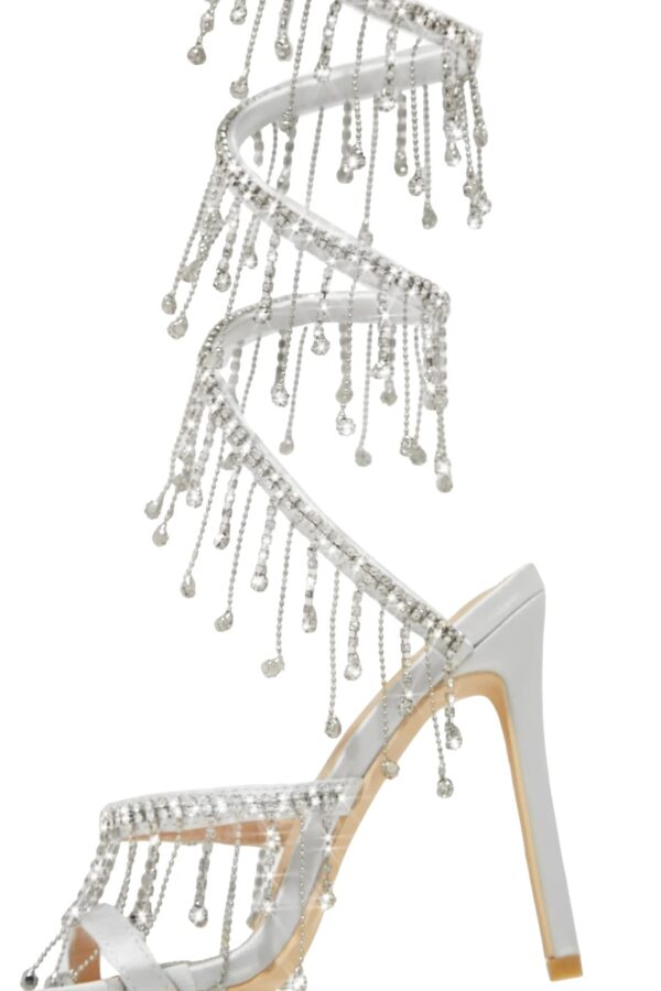 mariah embellished around the ankle coil heels – silver 4