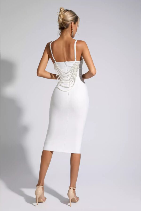 miracle white pearl embellished dress 4