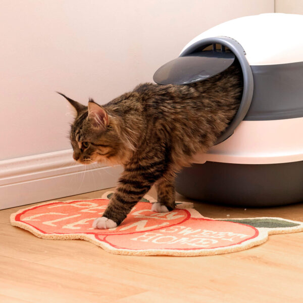 peach shaped cat litter mat 2