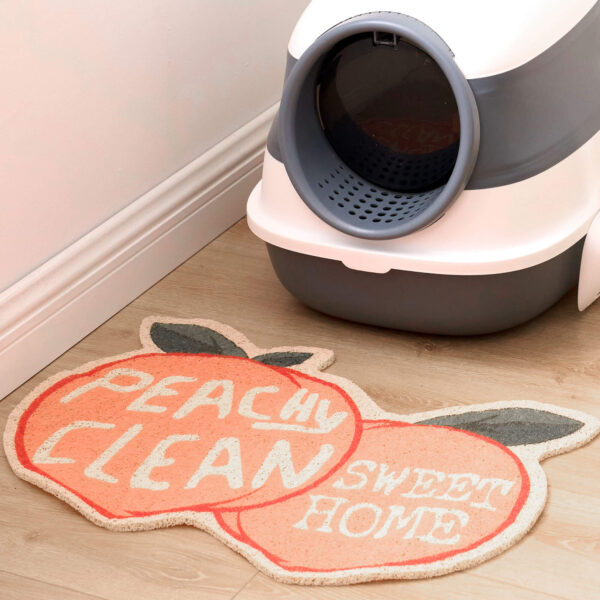 peach shaped cat litter mat 3
