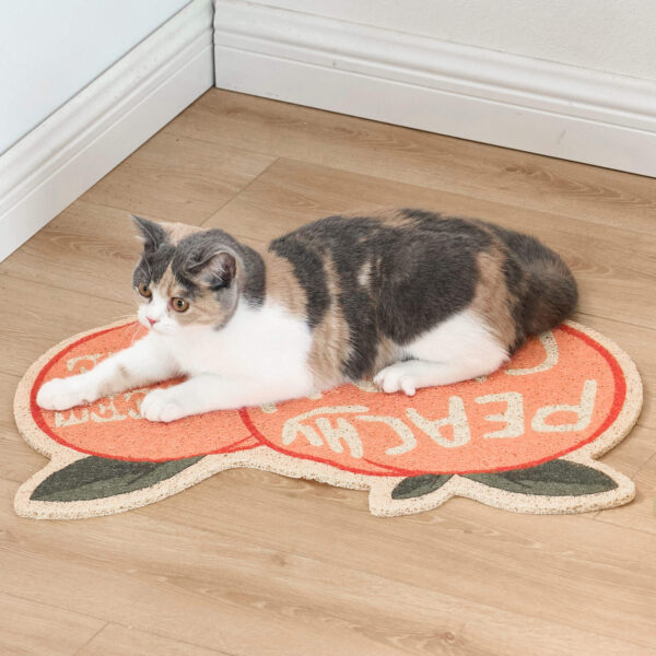 peach shaped cat litter mat 7