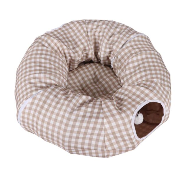 plaid foldable play channel cat tunnel bed 7