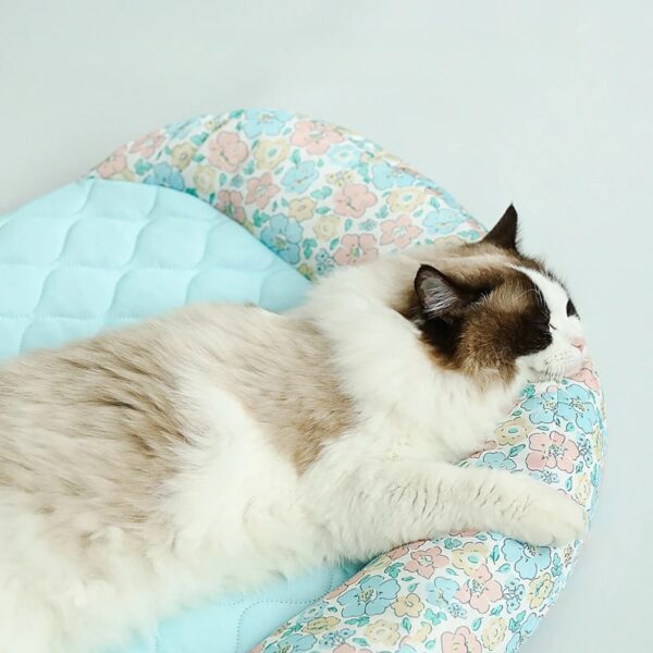 summer floral pattern cooling pet bed 2