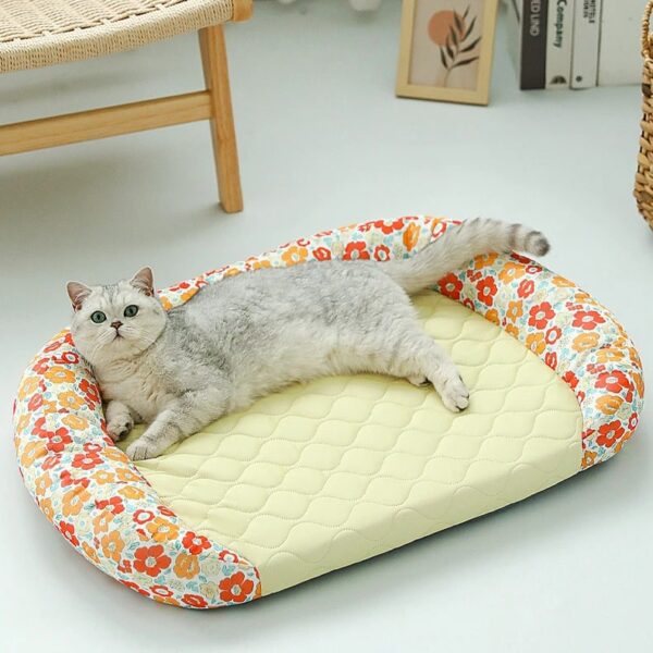 summer floral pattern cooling pet bed 4
