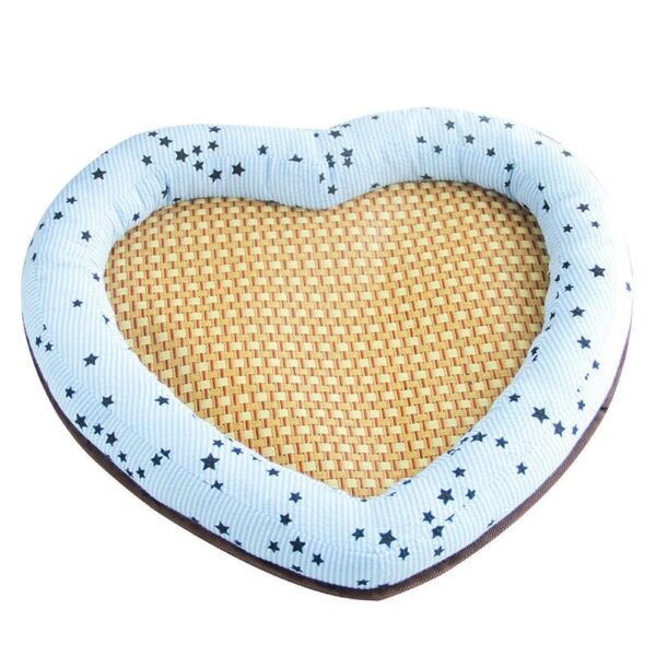 summer heart shape rattan pet cooling bed 5