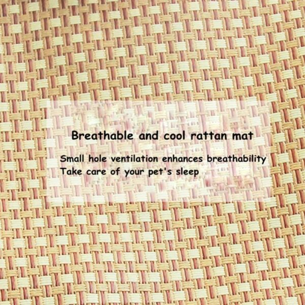 summer heart shape rattan pet cooling bed 6