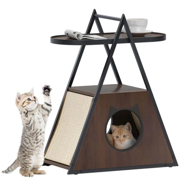triangle cat house with scratcher 4