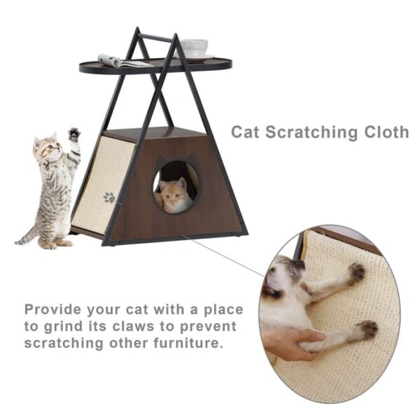 triangle cat house with scratcher 6