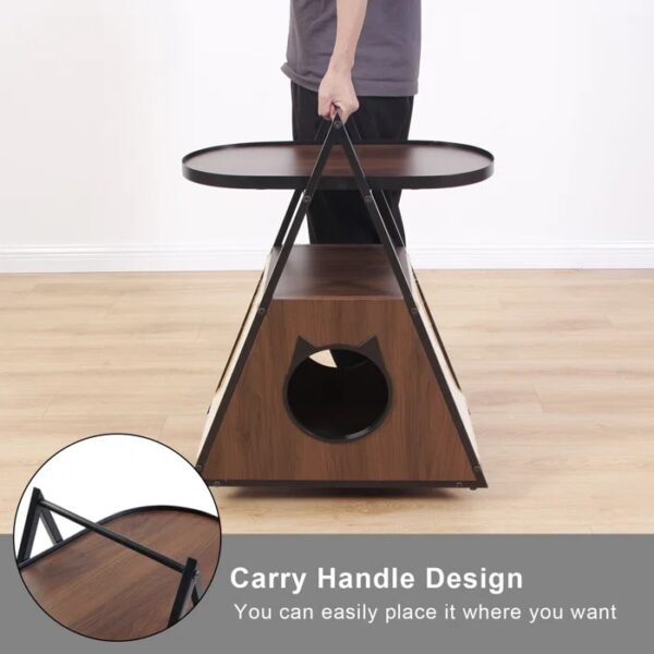 triangle cat house with scratcher 8